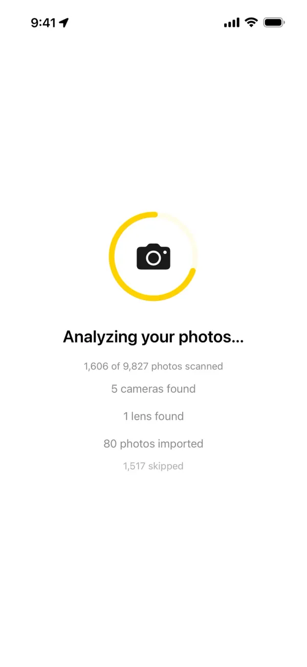 Fotodex scanning a photo's metadata